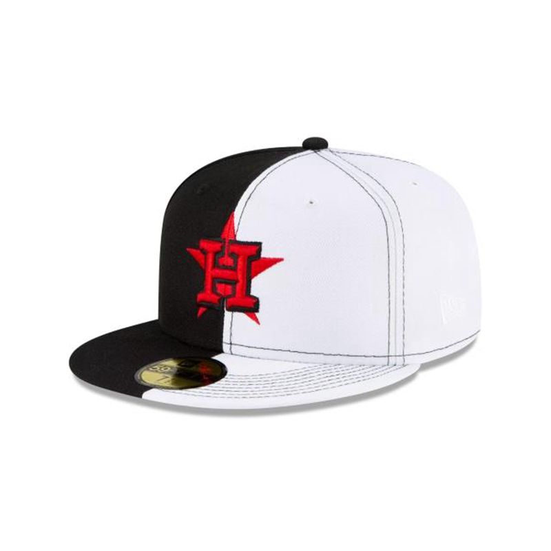 MLB Houston Astros Split Crown 59Fifty Fitted (YBL8021) - Black New Era Caps